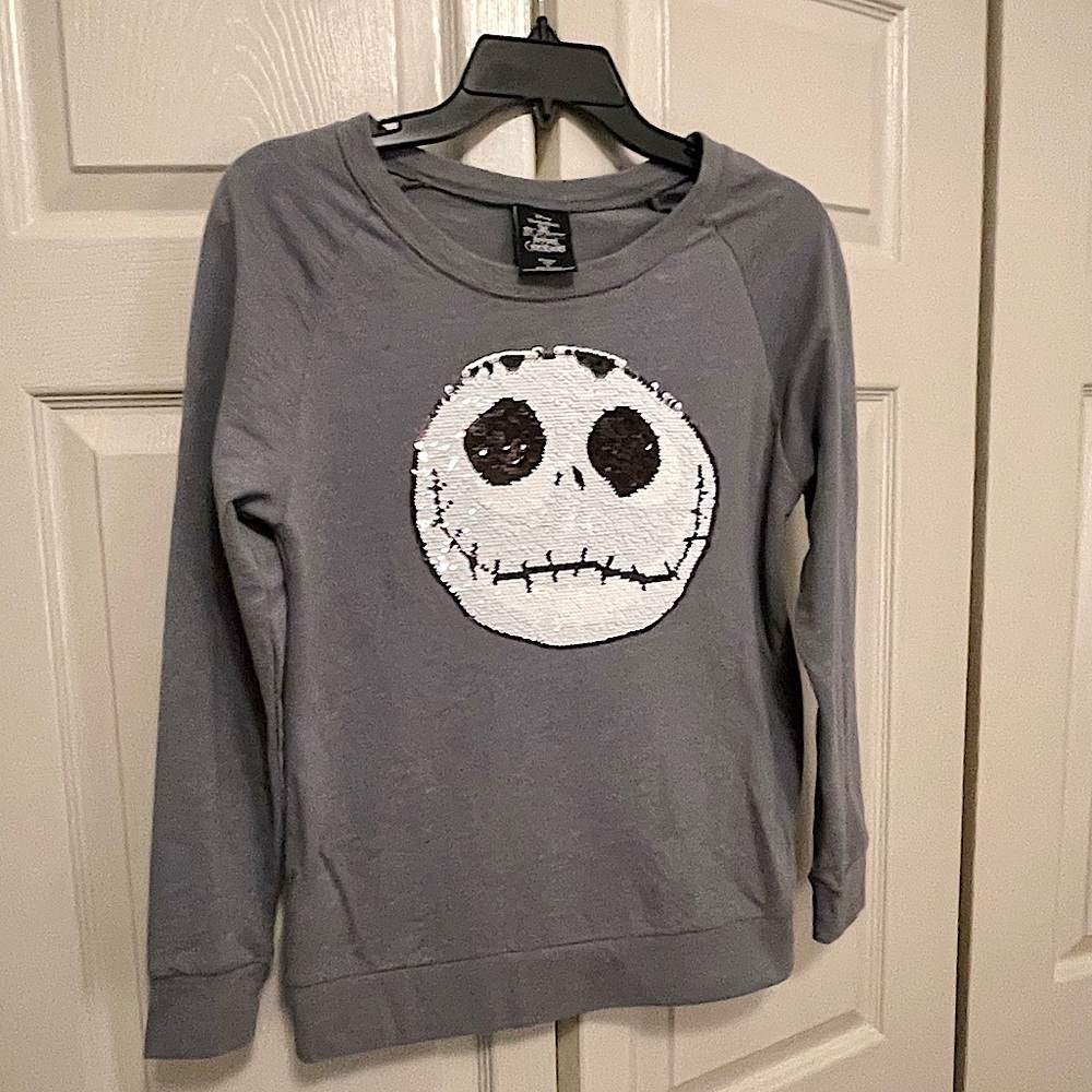 Nightmare Before on Christmas Jack Skellington Sequined Logo Top